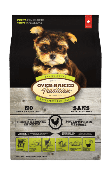 Bag of small breed puppy food with chicken – Oven-Baked Tradition