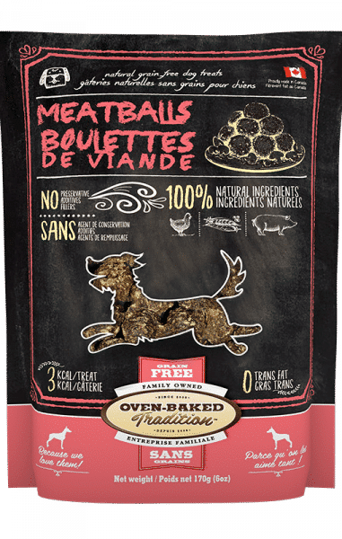 Sac de gâteries pour chiens – boulettes de viande naturelles Oven-Baked Tradition / Dog treats bag – natural meatball treats Oven-Baked Tradition