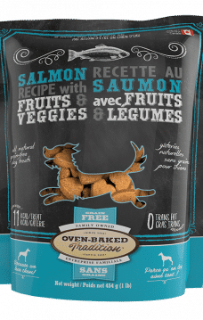 Sac de gâteries naturelles pour chiens – saumon avec fruits et légumes Oven-Baked Tradition / Bag of natural dog treats – salmon with fruits and veggies Oven-Baked Tradition