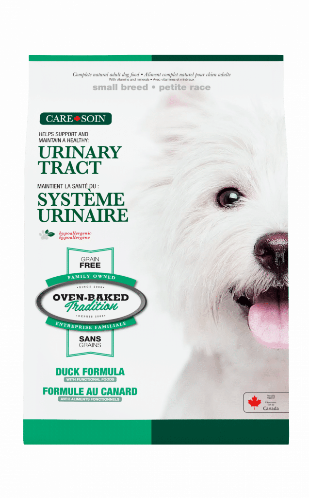 Nourriture hypoallergénique au canard pour chien adulte petite race, soutien urinaire
